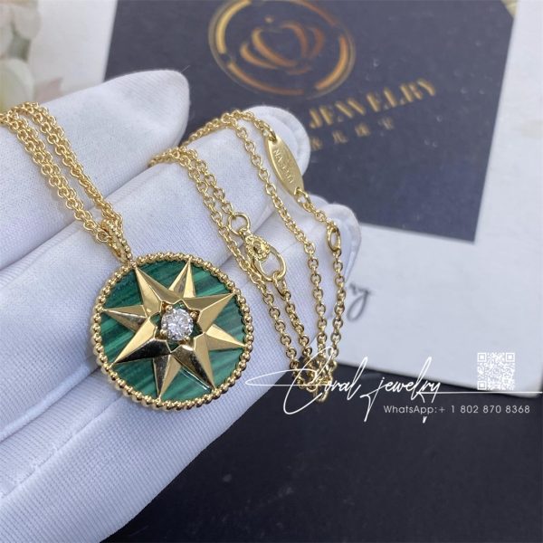 Large Medium Rose Des Vents Medallion Yellow Gold, Diamond And Malachite (4)