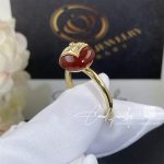 Louis Vuitton Color Blossom Ring, Yellow Gold, White Gold, Cornelian And Diamonds Q9n92a (3)