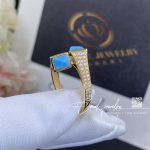 Marli Cleo Diamond Midi Ring In Yellow Gold Turquoise (1)