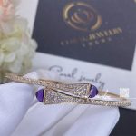 Marli Cleo Diamond Midi Slip On Bracelet In Rose Gold Lapis Lazuli (3)