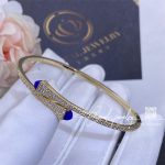 Marli Cleo Diamond Slim Slip On Bracelet In Yellow Gold Lapis Lazuli (1)