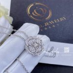 Chanel Bouton De Camélia Necklace 18k White Gold, Diamonds J12071 (5)