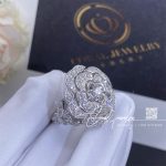 Chanel Bouton De Camélia Ring 18k White Gold, Diamonds J11182 (6)