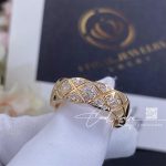 Chanel Coco Crush Ring Quilted Motif, Small Version, 18k Beige Gold, Diamonds J11101 (5)