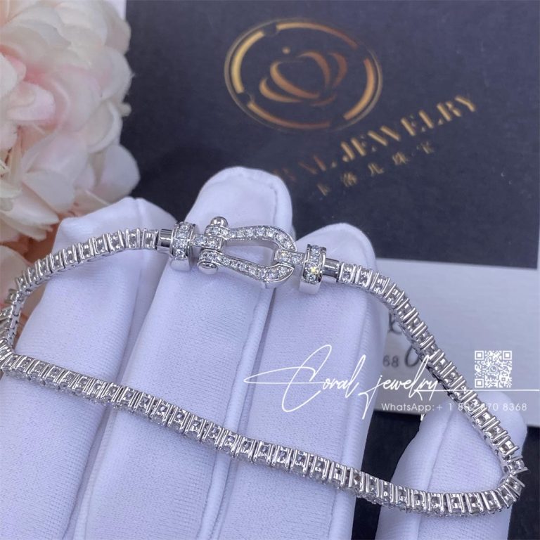 Fred Force 10 Bracelet 18k White Gold And Diamonds Medium Model Ref 0b0077 6j0173 (1)