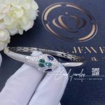 Bulgari Serpenti 18 Kt White Gold Bracelet Set With Blue Sapphire Eyes, Malachite Elements And Pavé Diamonds (4)