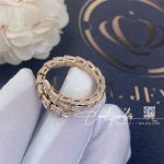 Bulgari Serpenti Viper 18 Kt Rose Gold Ring Set With Pavé Diamonds Ref. 355978 (3)