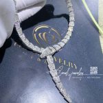 Bulgari Serpenti Necklace In 18 Kt White Gold, Set With Full Pavé Diamonds Ref. 348165 (5)