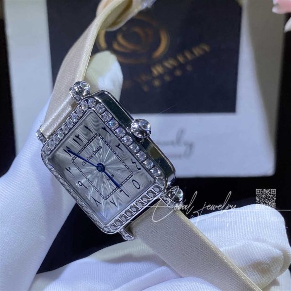 Charles Oudin Pansy Retro 24mm Watch Arabic Style Arabic Style White Straps (6)