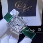 Charles Oudin Pansy Retro 24mm Watch Arabic Style Green Straps (2)