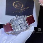 Charles Oudin Pansy Retro 24mm Watch Arabic Style Maroon Straps (3)