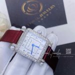 Charles Oudin Pansy Retro With Pearls Watch Medium 24mm Arabic Style Maroon Straps (3)