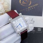 Charles Oudin Pansy Retro With Pearls Watch Medium 24mm Arabic Style Maroon Straps (4)