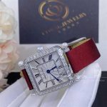 Charles Oudin Pansy Retro With Pearls Watch Medium 24mm Maroon Straps (8)