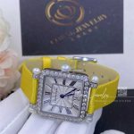 Charles Oudin Pansy Retro With Pearls Watch Medium 24mm Yellow Straps (4)