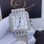 Charles Oudin Rose Retro 24mm Medium Satin And Diamond Watch Arabic Style Hindu Numerals (1)