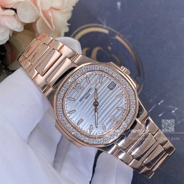 Patek Philippe Nautilus 18kt Rose Gold Diamond Ladies Watch 7010 1r 011 (1)