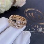 Bulgari Serpenti Viper Two Coil 18 Kt Rose Gold Ring, Set With Pavé Diamonds Ref. 357257 (6)