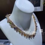 Allegra 18 Kt Rose Gold Necklace Set With Amethysts, Peridots, Pink Tourmalines, Citrine Quartzes, Blue Topazes And Pavé Diamonds 360452 (10)