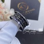 Bulgari B.zero1 Rock Four Band Ring In Black Ceramic With Studded Spiral And Pavé Diamonds On The Edges Ref. 358677 (1)