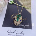 Bulgari Serpenti 18 Kt Rose Gold Necklace Set With Blue Sapphire Eyes, Malachite Elements And Pavé Diamonds On The Pendant Ref. 356782 (7)