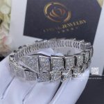 Bulgari Serpenti Viper One Coil Bracelet In 18 Kt White Gold, Set With Full Pavé Diamonds Ref. 345215 (4)