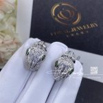 Bulgari Serpenti White Gold Earrings Set With Pavé Diamonds And Two Emerald Eyes Ref . 354702 (2)