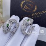 Bulgari Serpenti White Gold Earrings Set With Pavé Diamonds And Two Emerald Eyes Ref . 354702 (7)