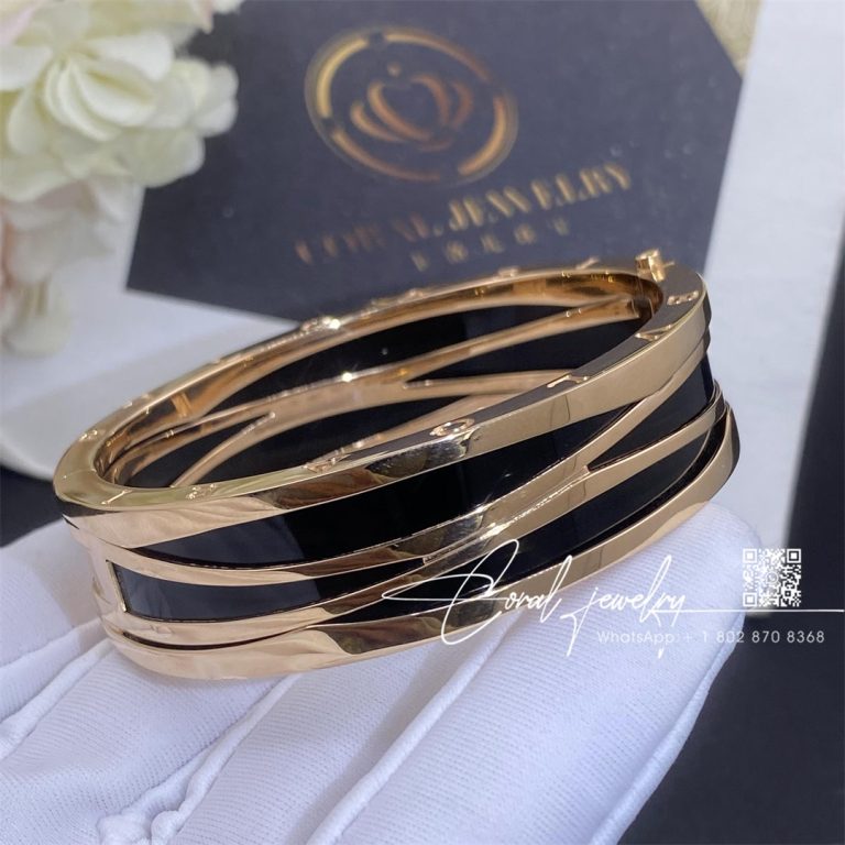 Bulgari Rose Gold And Ceramic B.zero1 Bangle Ref. Br858729 (2)