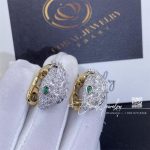 Bulgari Serpenti Platinum And 18k Yellow Gold Diamond Earrings With Emerald Eyes (3)