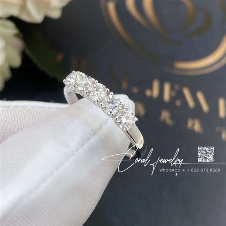 Tiffany Forever Band Ring In Platinum With A Half Circle Of Diamonds, 3 Mm Wide (1)