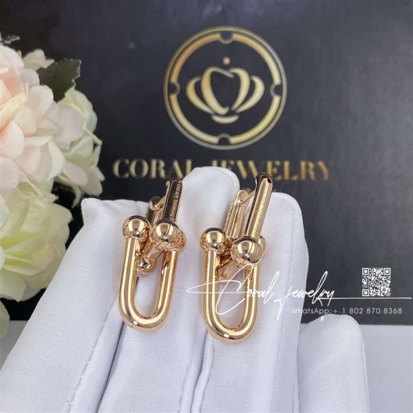 Tiffany Hardwear Link Earrings In 18k Rose Gold With Pavé Diamonds (4)