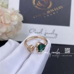 Chopard Happy Hearts Ring, Ethical Rose Gold, Diamond, Malachite 829482 5102 (5)