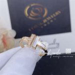 Tiffany T Wire Ring In Rose Gold With Diamonds And Mother Of Pearl (7)