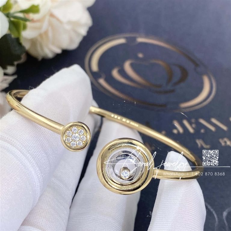 Chopard Happy Spirit Bangle, Ethical Yellow Gold, Ethical White Gold, Diamonds @858230 9001 (2)