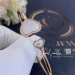 Chopard Rose Gold, Diamond And Mother Of Pearl Happy Hearts Bangle 85a074 5302 (4)