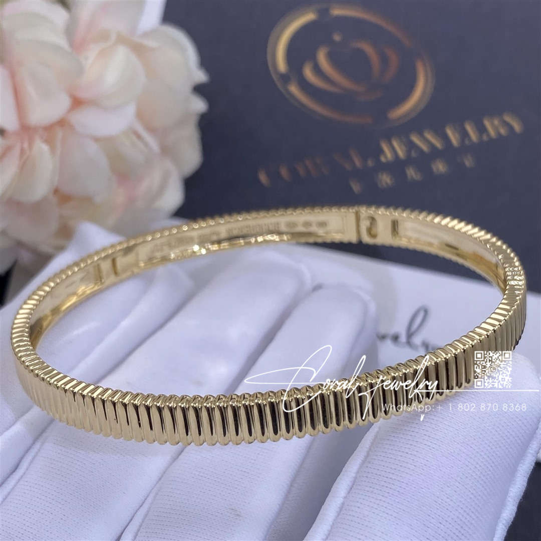 Boucheron quatre grosgrain yellow gold bangle jbt00607m (1)
