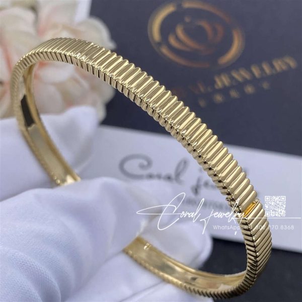 Boucheron quatre grosgrain yellow gold bangle jbt00607m (3)