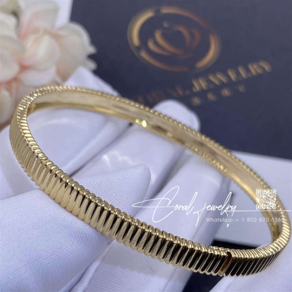 Boucheron quatre grosgrain yellow gold bangle jbt00607m (4)