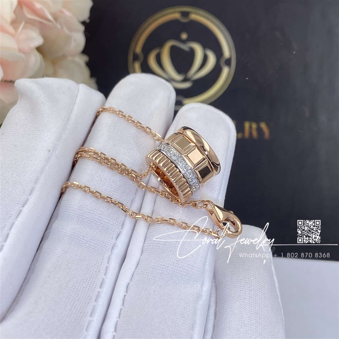Boucheron quatre radiant edition mini pendant rose gold and diamonds jpn00545 (3)