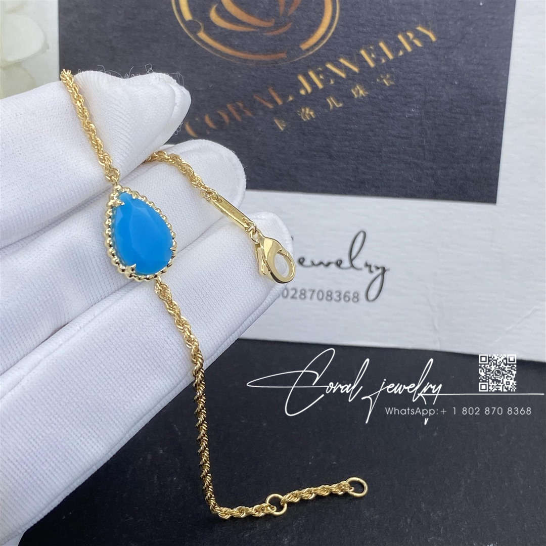 Boucheron serpent bohème bracelet 18 kt yellow gold and turquoise jbt00695m (5)
