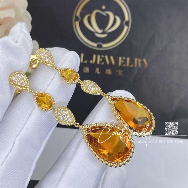Boucheron serpent bohème couleur citrine diamond earrings jco01279 (5)