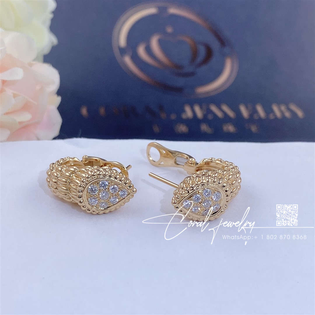 Boucheron serpent boheme diamond earrings yellow gold (4)