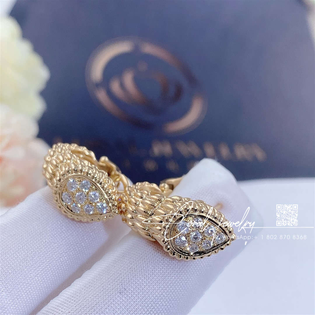 Boucheron serpent boheme diamond earrings yellow gold (6)