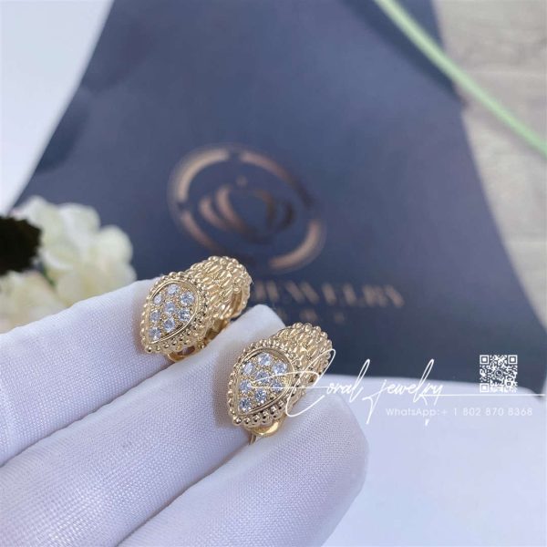 Boucheron serpent boheme diamond earrings yellow gold (7)