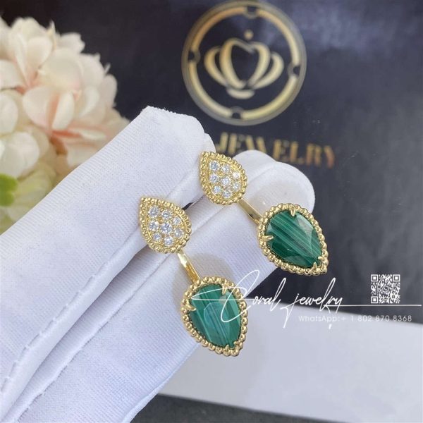 Boucheron serpent bohème double motif single stud earring, set with a malachite (1)