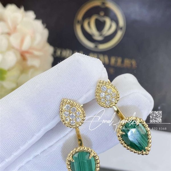 Boucheron serpent bohème double motif single stud earring, set with a malachite (2)