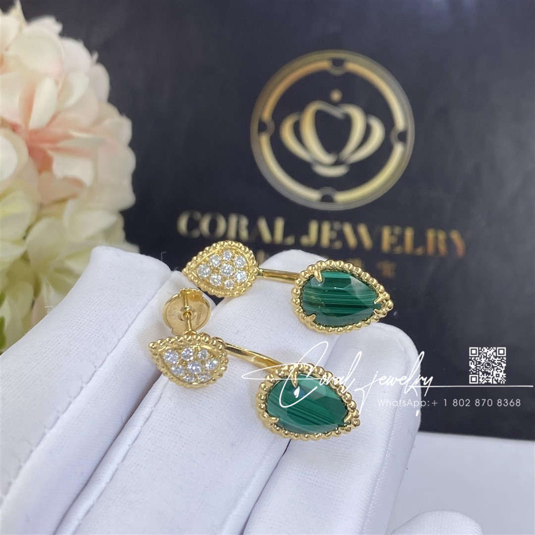 Boucheron serpent bohème double motif single stud earring, set with a malachite (4)