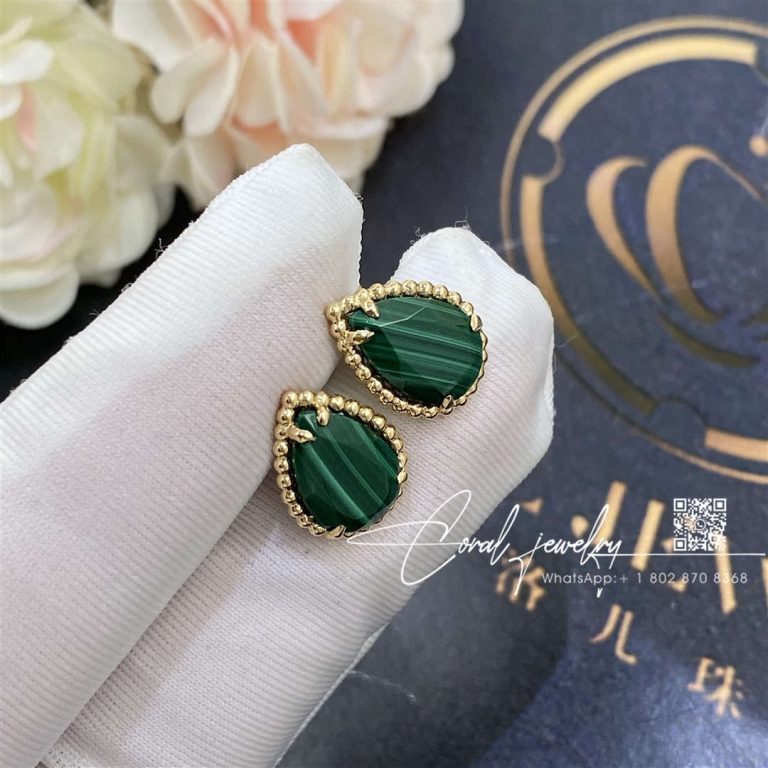 Boucheron serpent bohème ear studs, s motif malachites jco01284 (2)