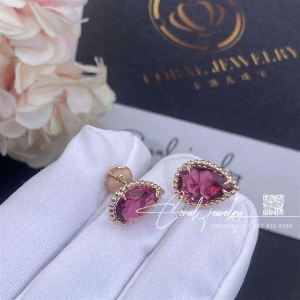Boucheron serpent bohème ear studs, s motif rhodolite jco01311 (5)